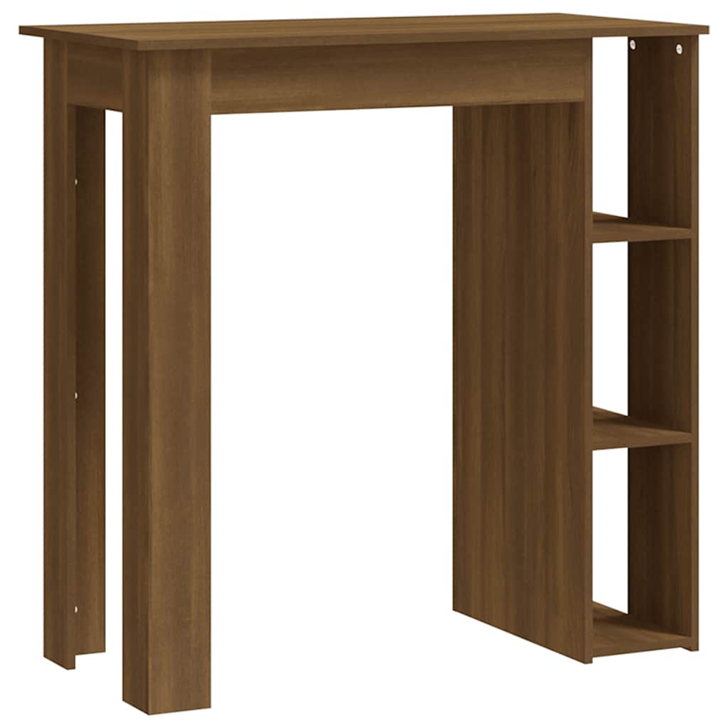 Barski stol s policom smeđa boja hrasta 102x50x103,5 cm drveni