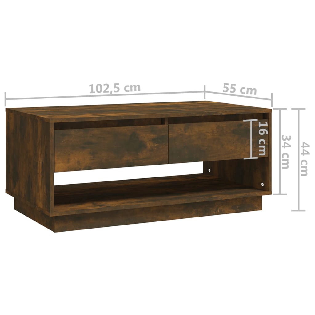 Stolić za kavu boja hrasta 102,5 x 55 x 44 cm konstruirano drvo