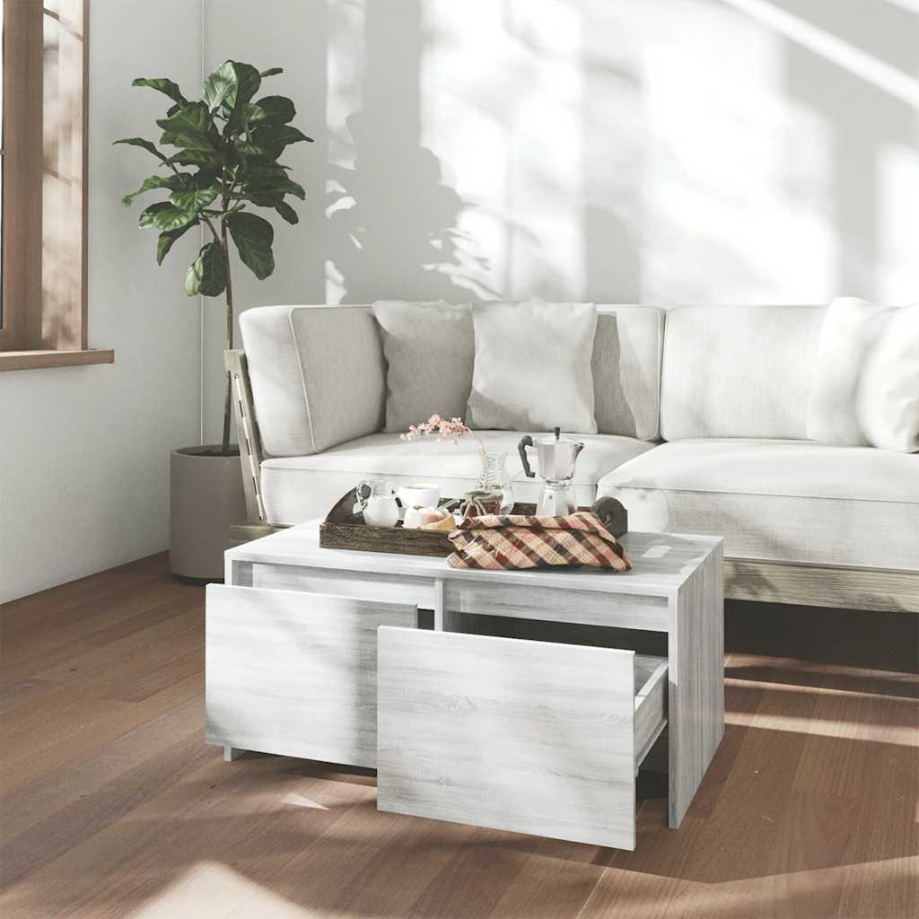 Stolić za kavu siva boja hrasta 90x50x41,5 cm konstruirano drvo
