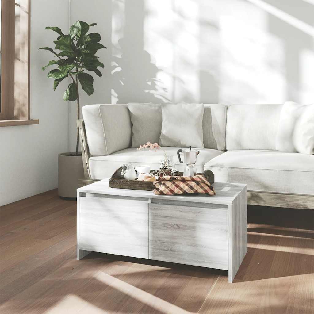 Stolić za kavu siva boja hrasta 90x50x41,5 cm konstruirano drvo
