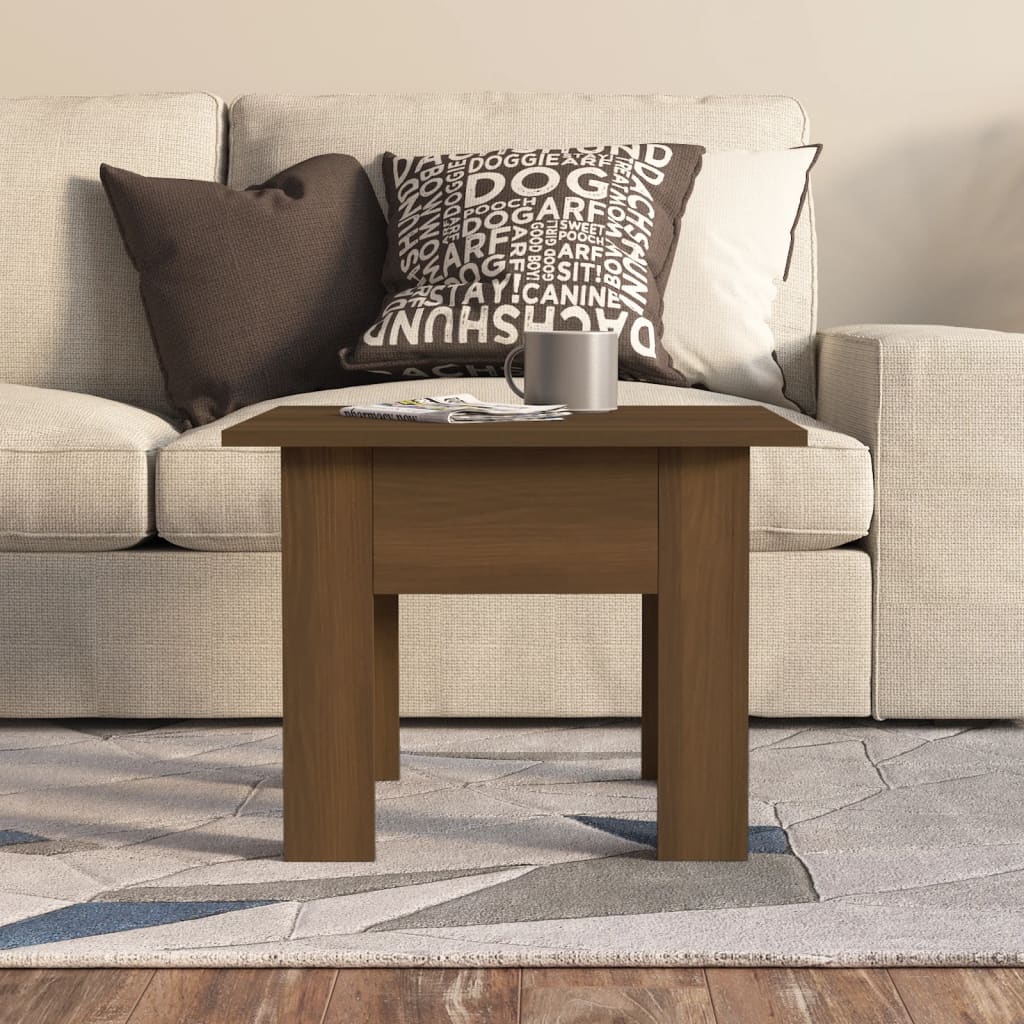 Stolić za kavu smeđa boja hrasta 55x55x42 cm konstruirano drvo