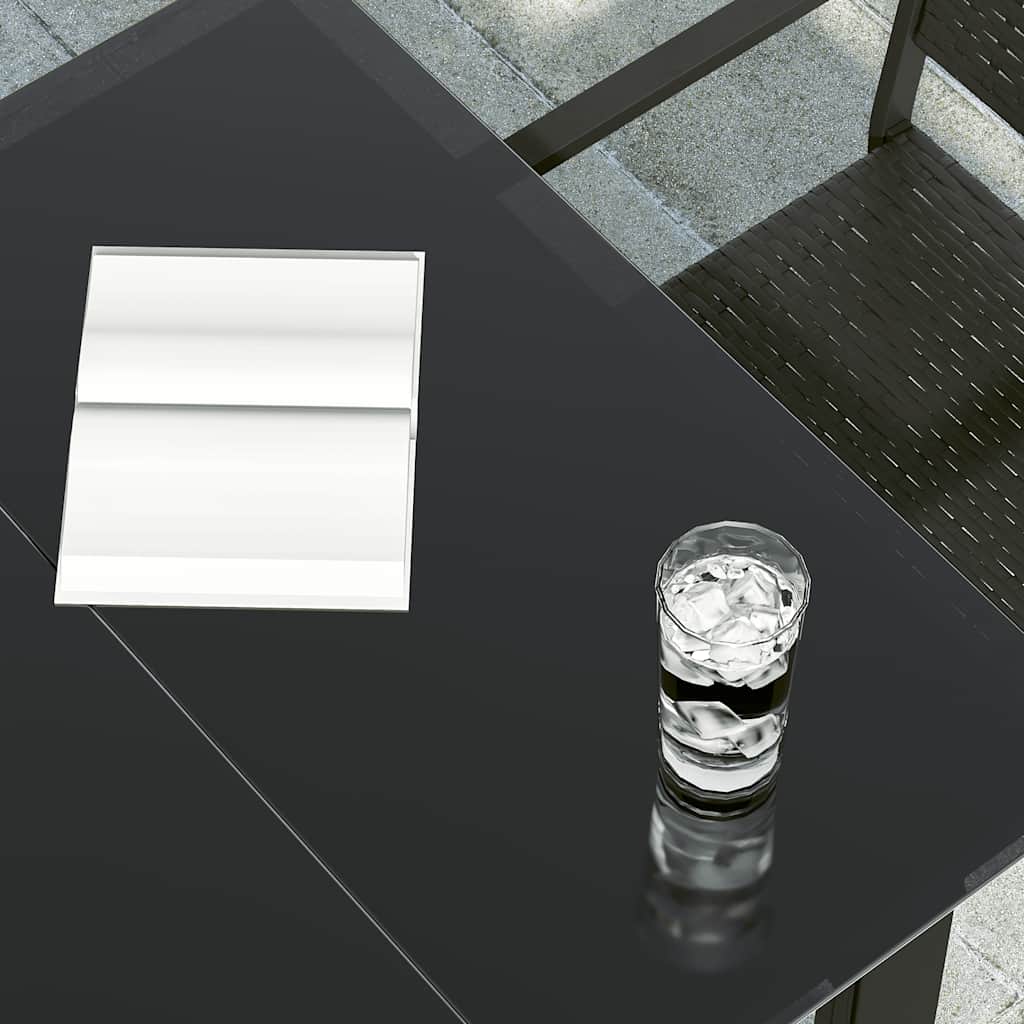 Vrtni blagovaonski stol crni 80 x 80 x 74 cm od čelika i stakla
