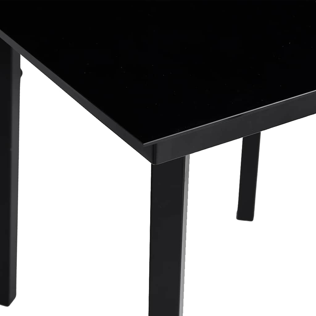 Vrtni blagovaonski stol crni 140x70x74 cm od čelika i stakla