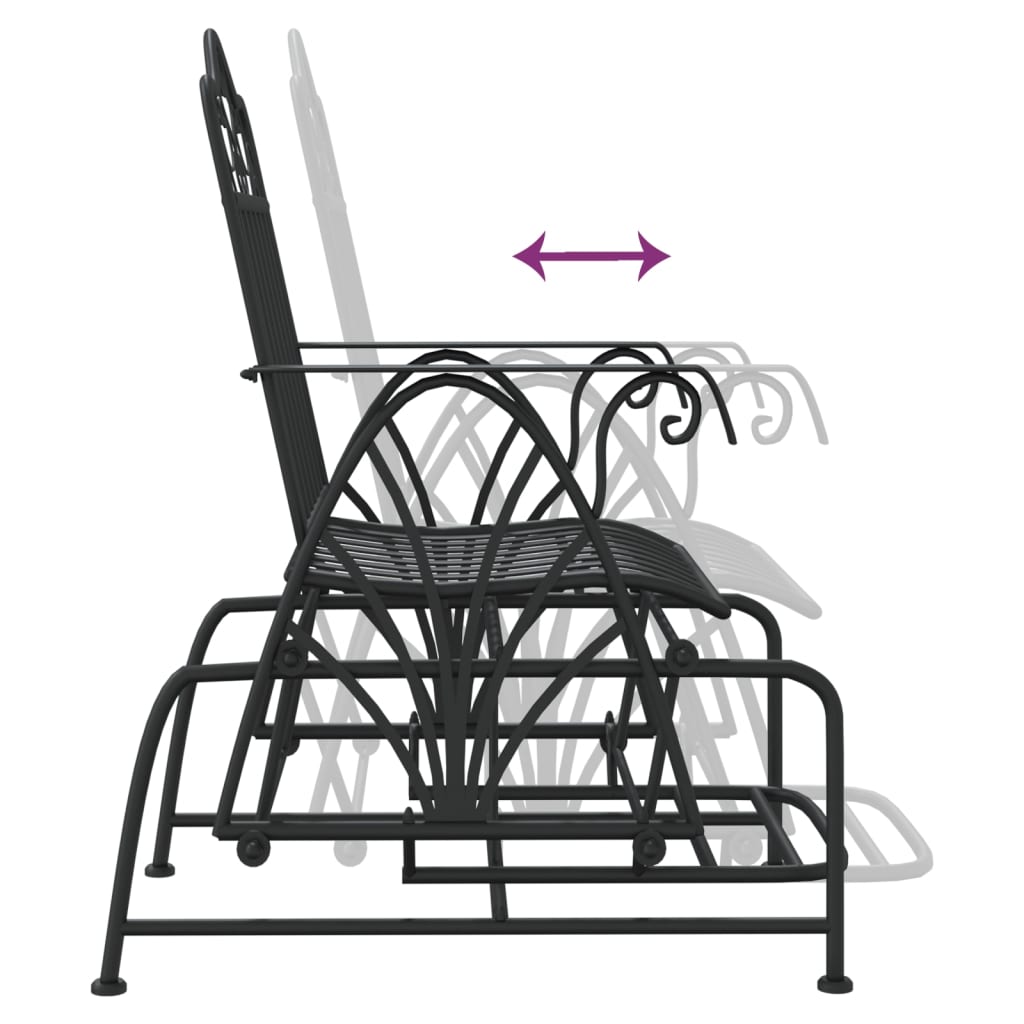 Klupa za ljuljanje 61 cm crna čelična