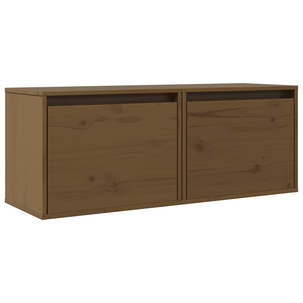 Zidni ormarići 2 kom boja meda 45x30x35 cm od masivne borovine