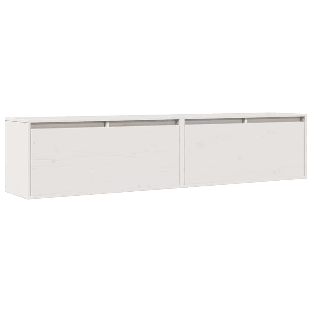 Zidni ormarići 2 kom bijeli 80 x 30 x 35 cm od masivne borovine