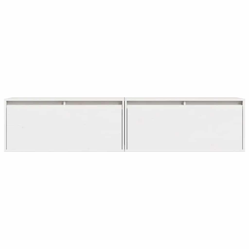 Zidni ormarići 2 kom bijeli 80 x 30 x 35 cm od masivne borovine