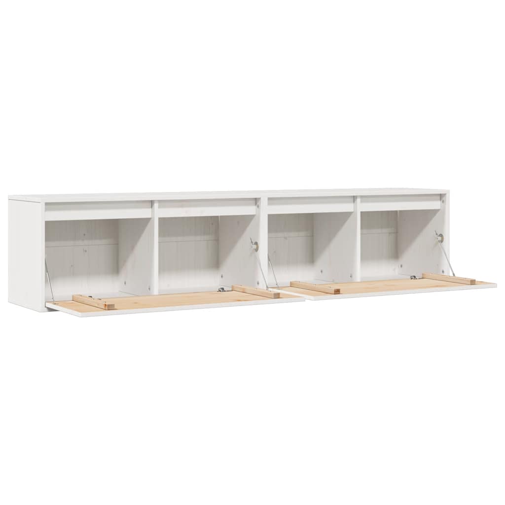 Zidni ormarići 2 kom bijeli 80 x 30 x 35 cm od masivne borovine