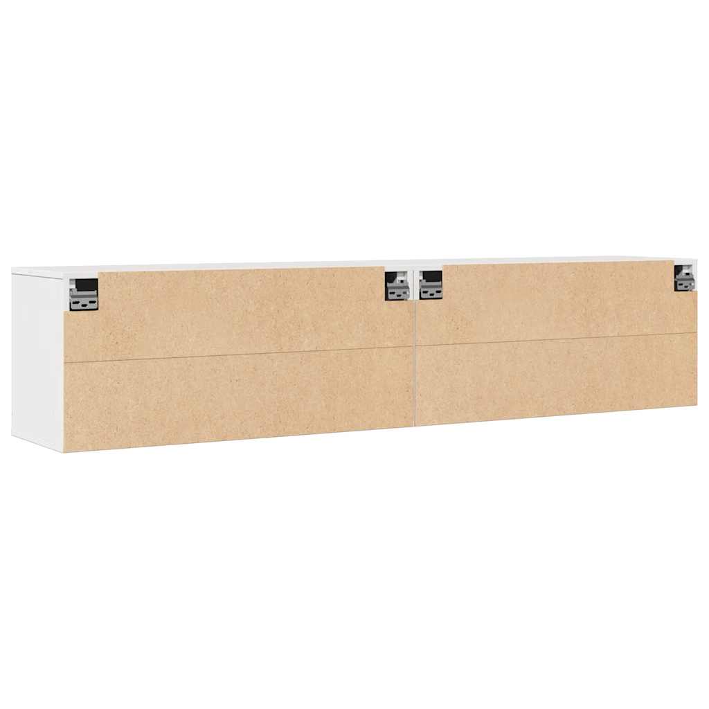 Zidni ormarići 2 kom bijeli 80 x 30 x 35 cm od masivne borovine