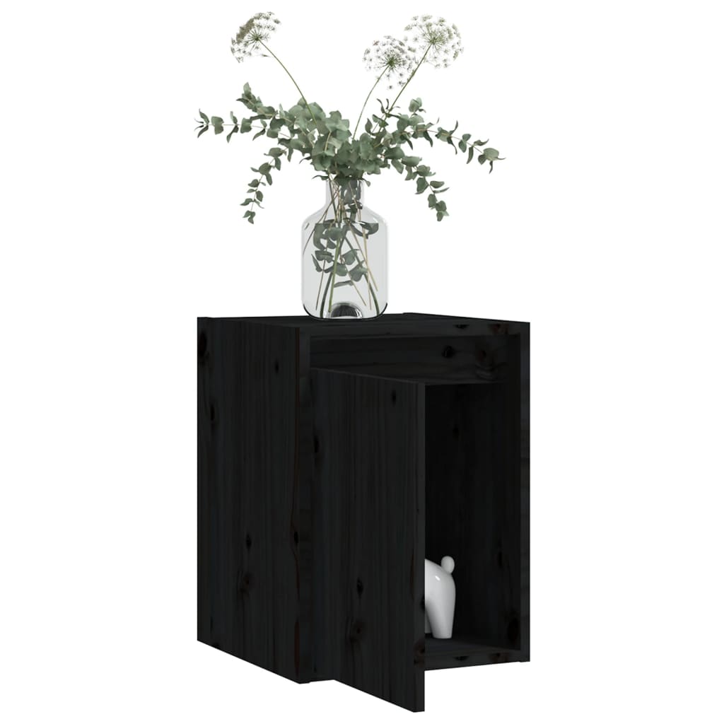 Zidni ormarići 2 kom crni 30 x 30 x 40 cm od masivne borovine