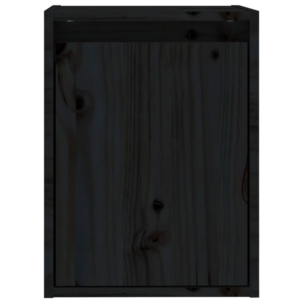 Zidni ormarići 2 kom crni 30 x 30 x 40 cm od masivne borovine