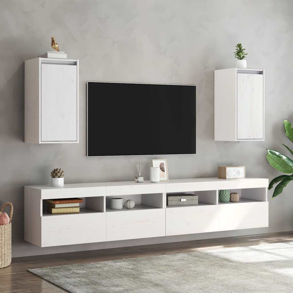 Zidni ormarići 2 kom bijeli 30 x 30 x 60 cm od masivne borovine