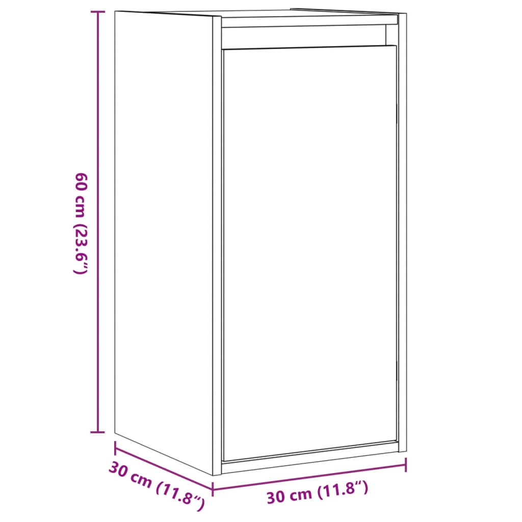 Zidni ormarići 2 kom boja meda 30x30x60 cm od masivne borovine