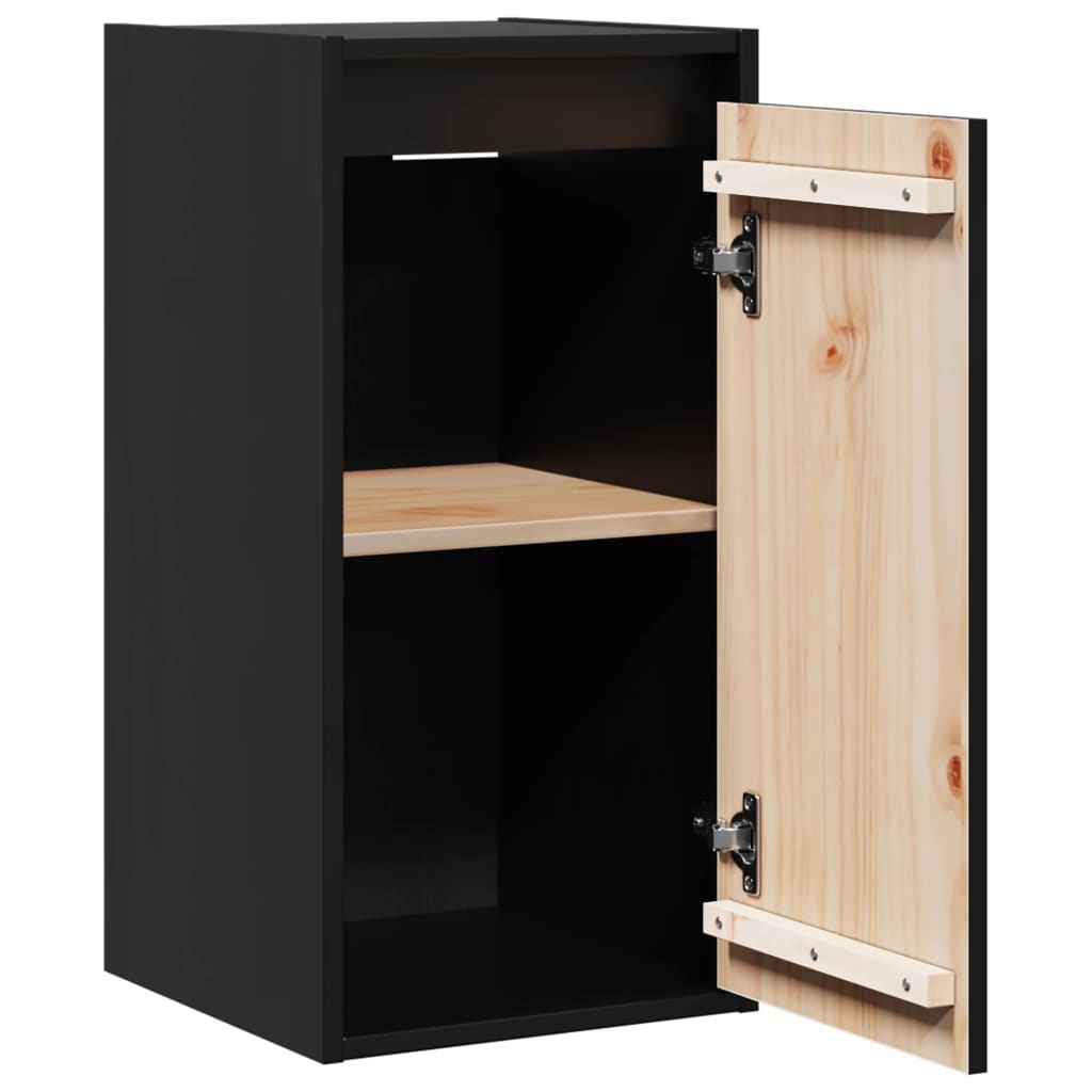 Zidni ormarići 2 kom crni 30 x 30 x 60 cm od masivne borovine