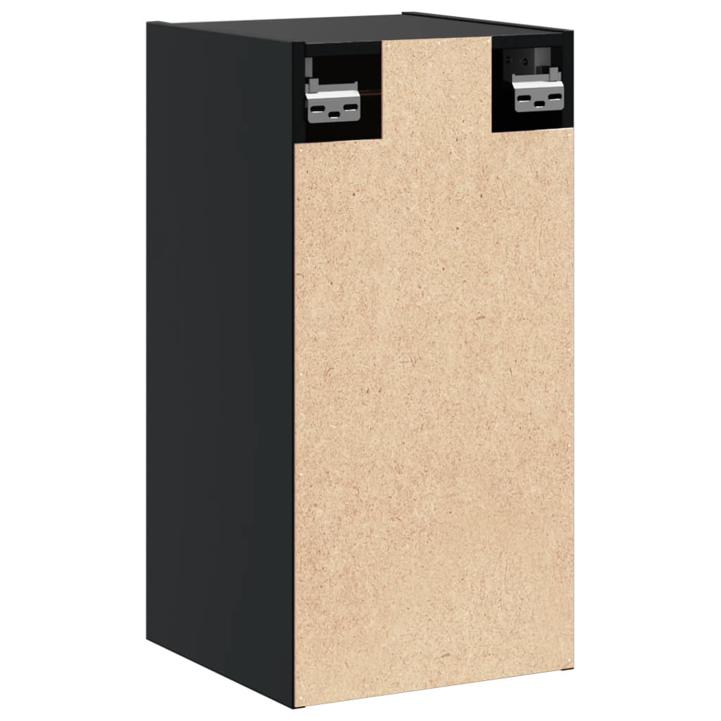 Zidni ormarići 2 kom crni 30 x 30 x 60 cm od masivne borovine