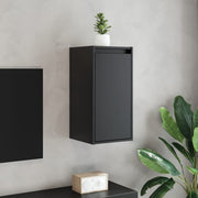 Zidni ormarići 2 kom crni 30 x 30 x 60 cm od masivne borovine