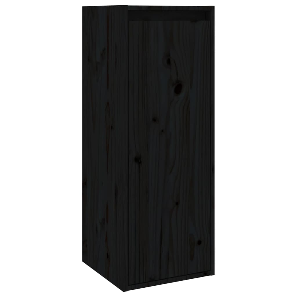 Zidni ormarići 2 kom crni 30 x 30 x 80 cm od masivne borovine