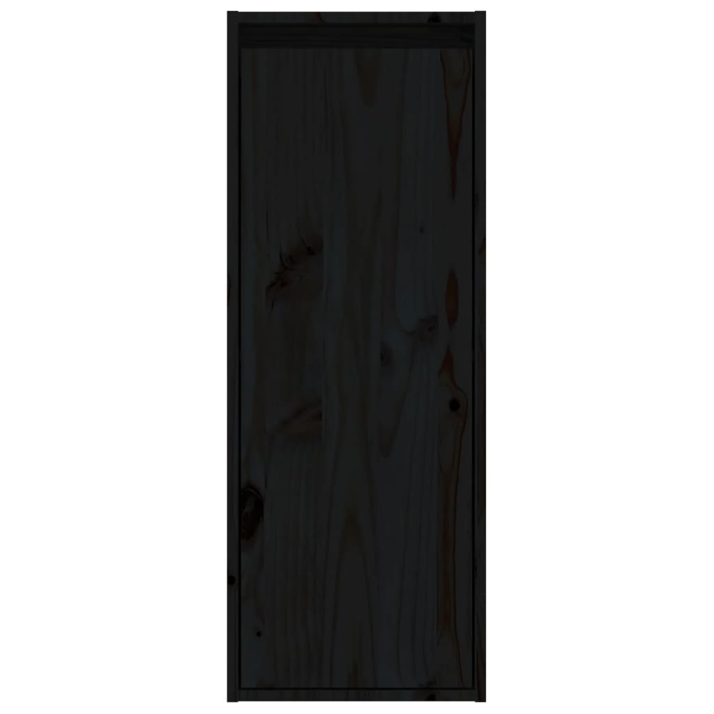 Zidni ormarići 2 kom crni 30 x 30 x 80 cm od masivne borovine