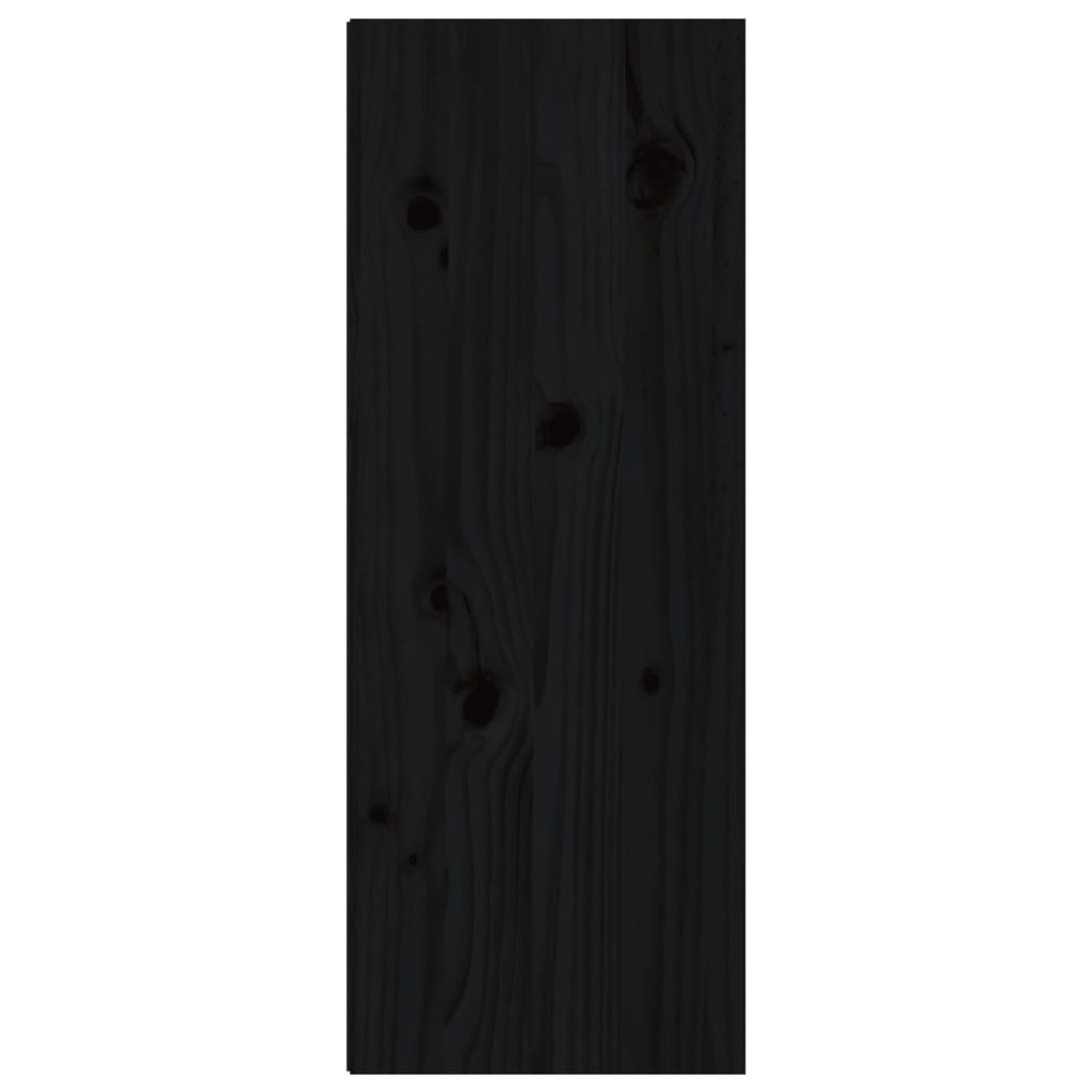 Zidni ormarići 2 kom crni 30 x 30 x 80 cm od masivne borovine