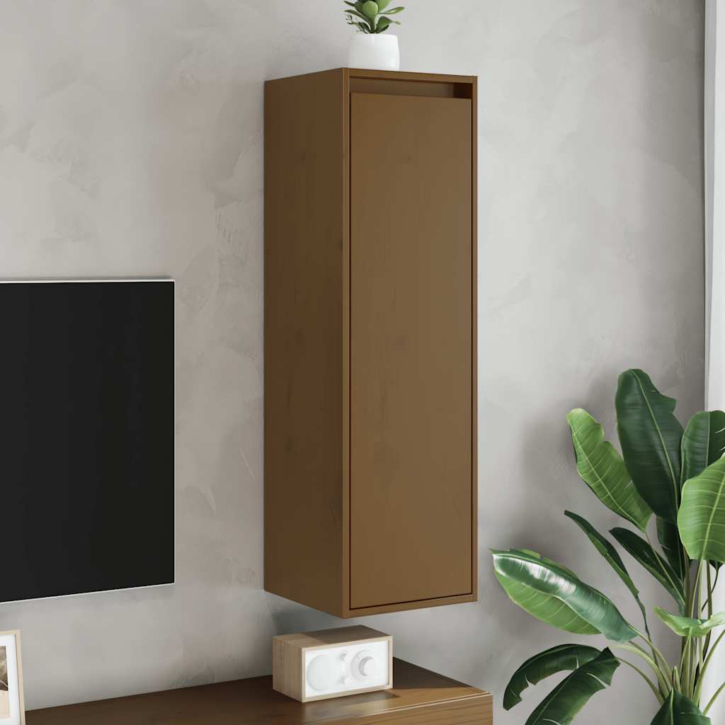 Zidni ormarići 2 kom boja meda 30x30x100 cm od masivne borovine
