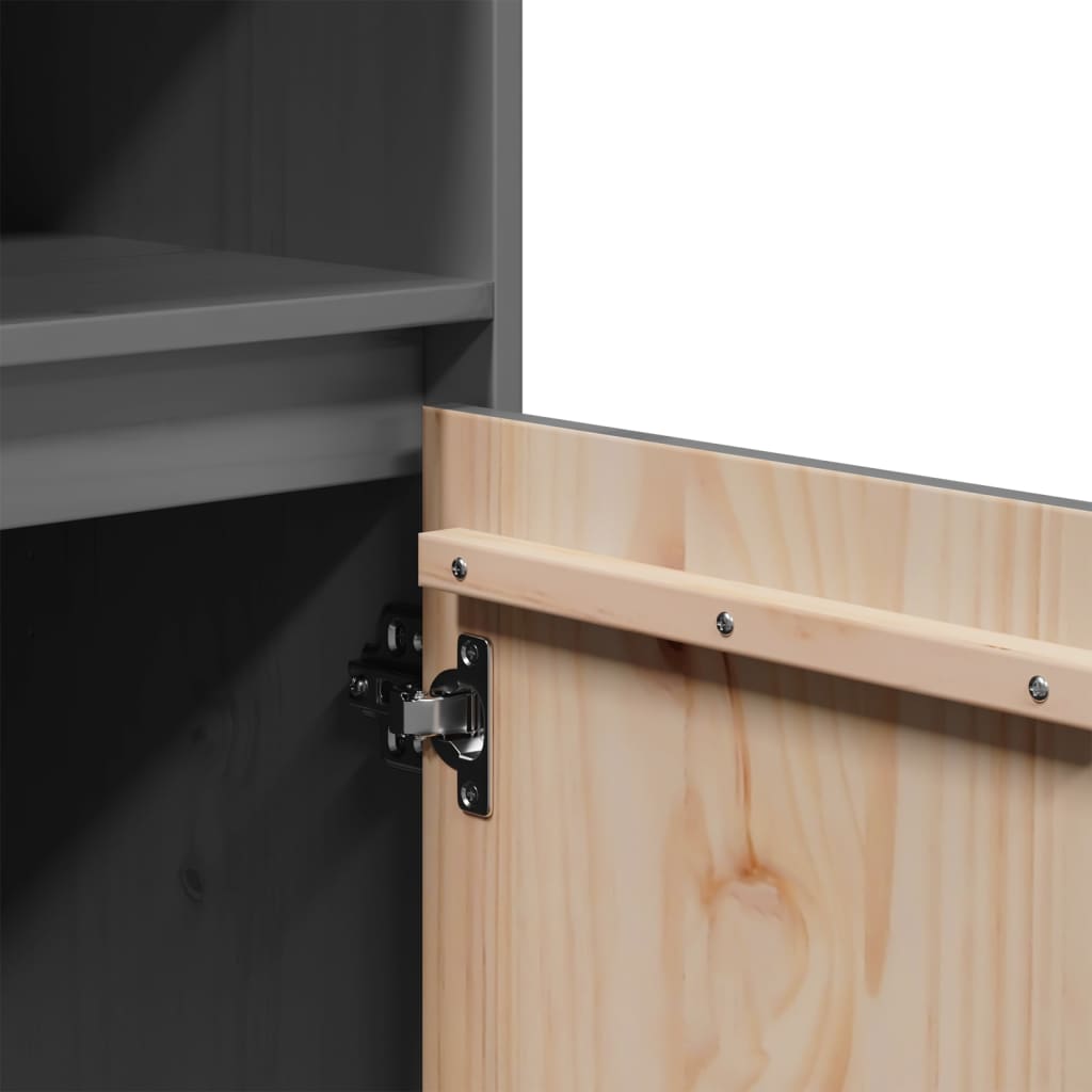 Visoka komoda siva 37 x 34 x 110 cm od masivne borovine