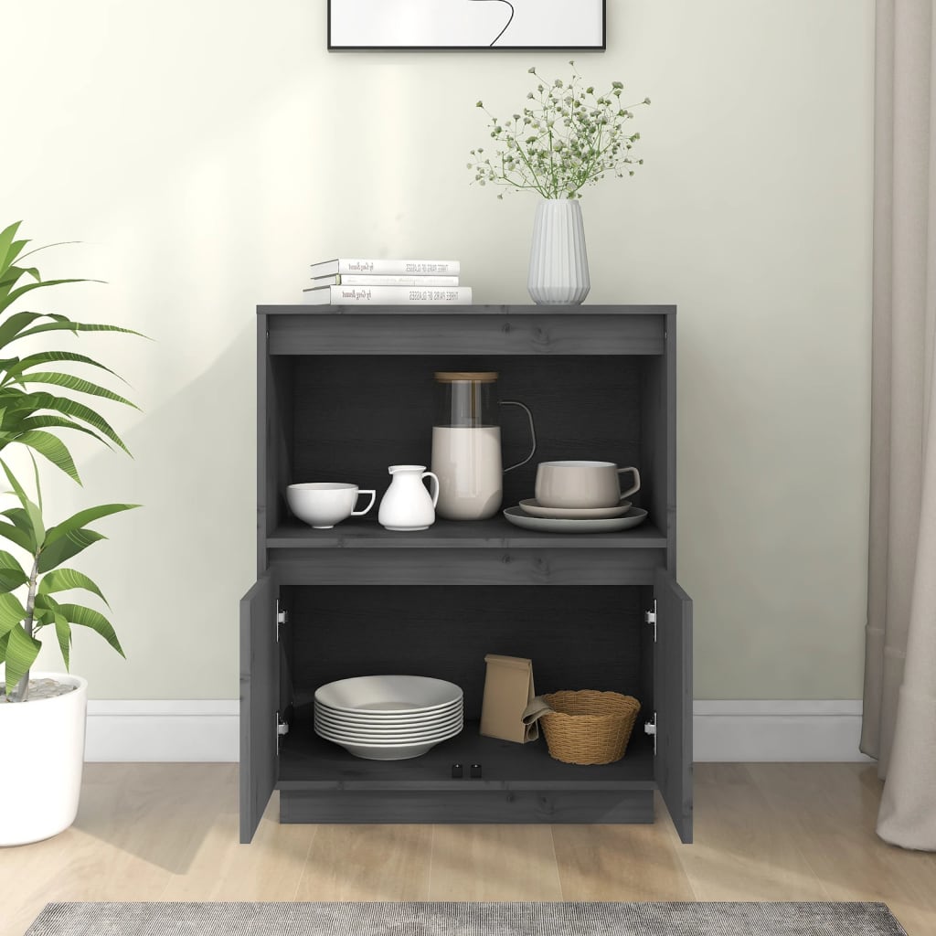 Komoda siva 60 x 34 x 75 cm od masivne borovine