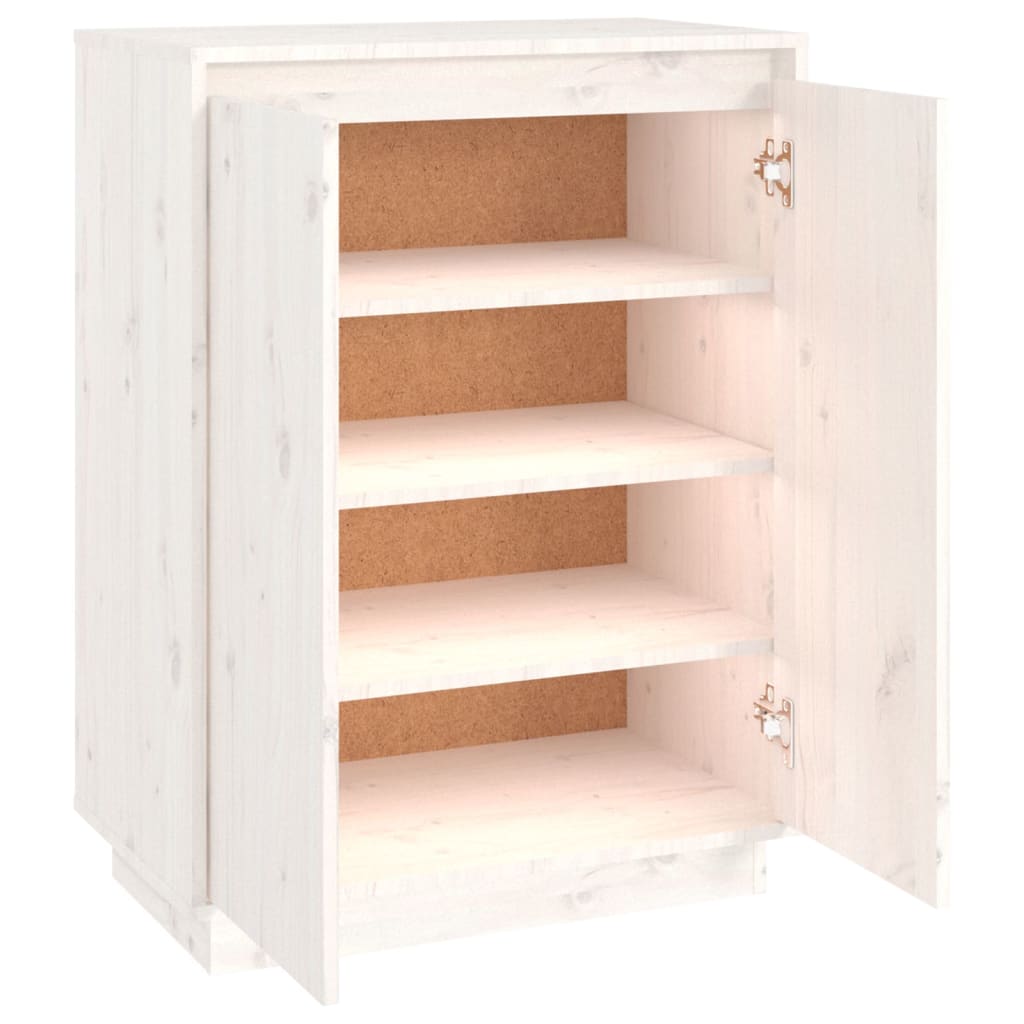 Ormarić za cipele bijeli 60 x 35 x 80 cm od masivne borovine