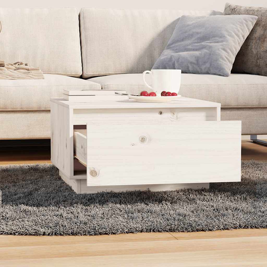 Stolić za kavu bijeli 55 x 56 x 32 cm od masivne borovine