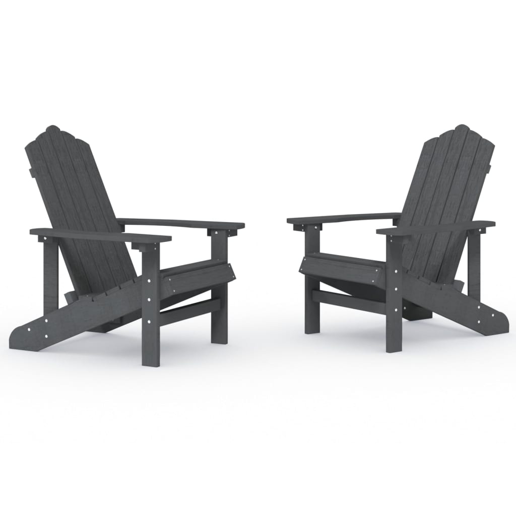 Vrtne stolice Adirondack 2 kom HDPE antracit