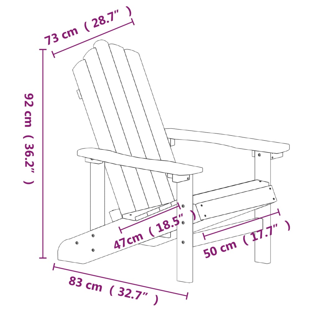 Vrtna stolica Adirondack sa stolićem HDPE antracit