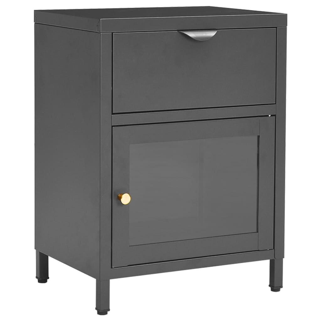 Noćni ormarići 2 kom antracit 40x30x54,5 cm od čelika i stakla
