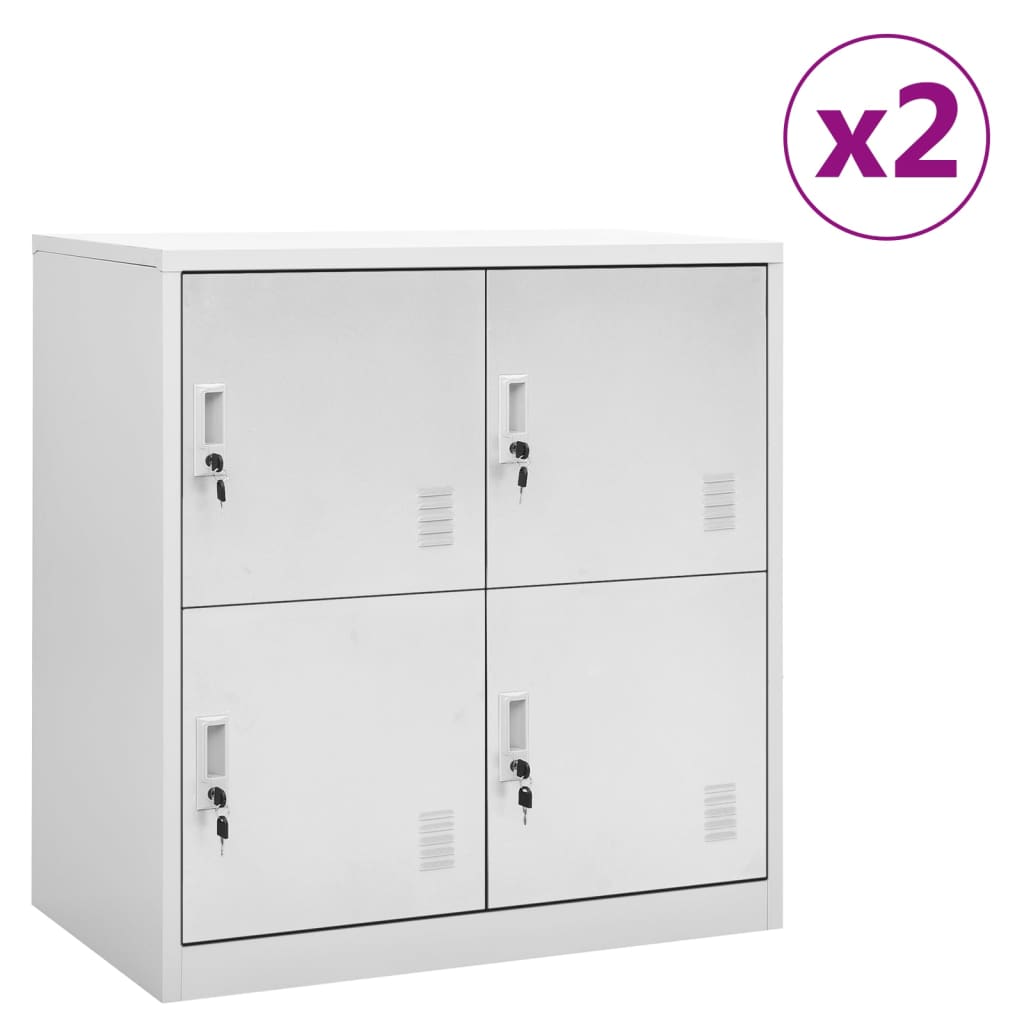 Ormarići s ključem 2 kom svjetlosivi 90 x 45 x 92,5 cm čelični
