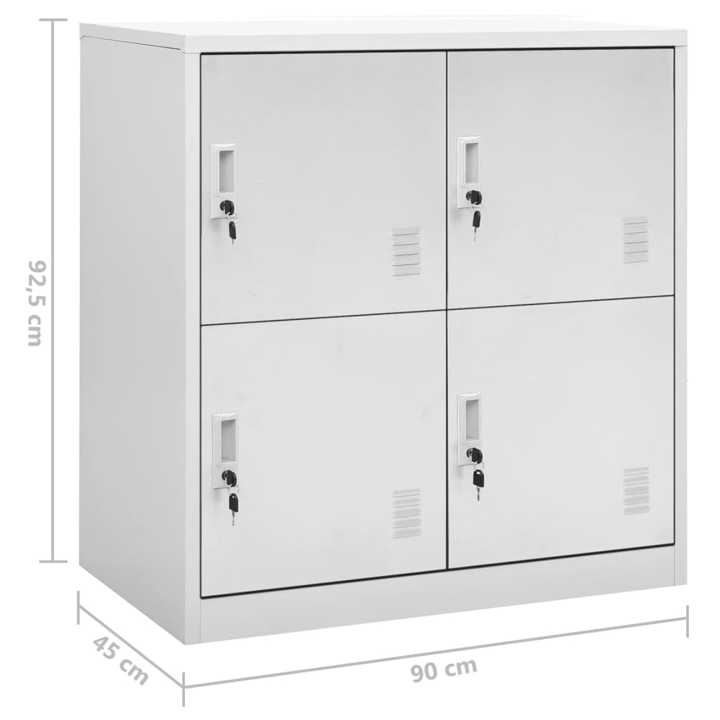 Ormarići s ključem 2 kom svjetlosivi 90 x 45 x 92,5 cm čelični