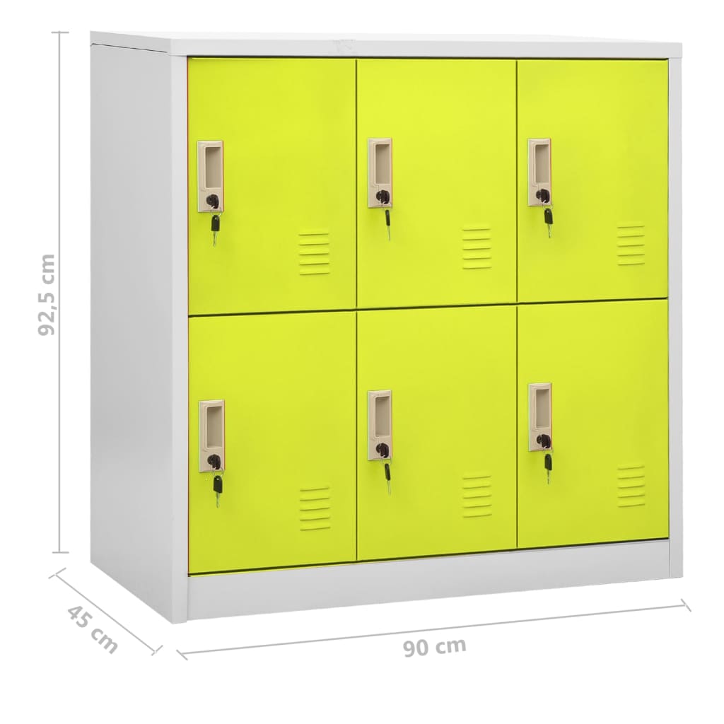 Ormarići s ključem 2 kom svjetlosivi/zeleni 90x45x92,5 cm čelik