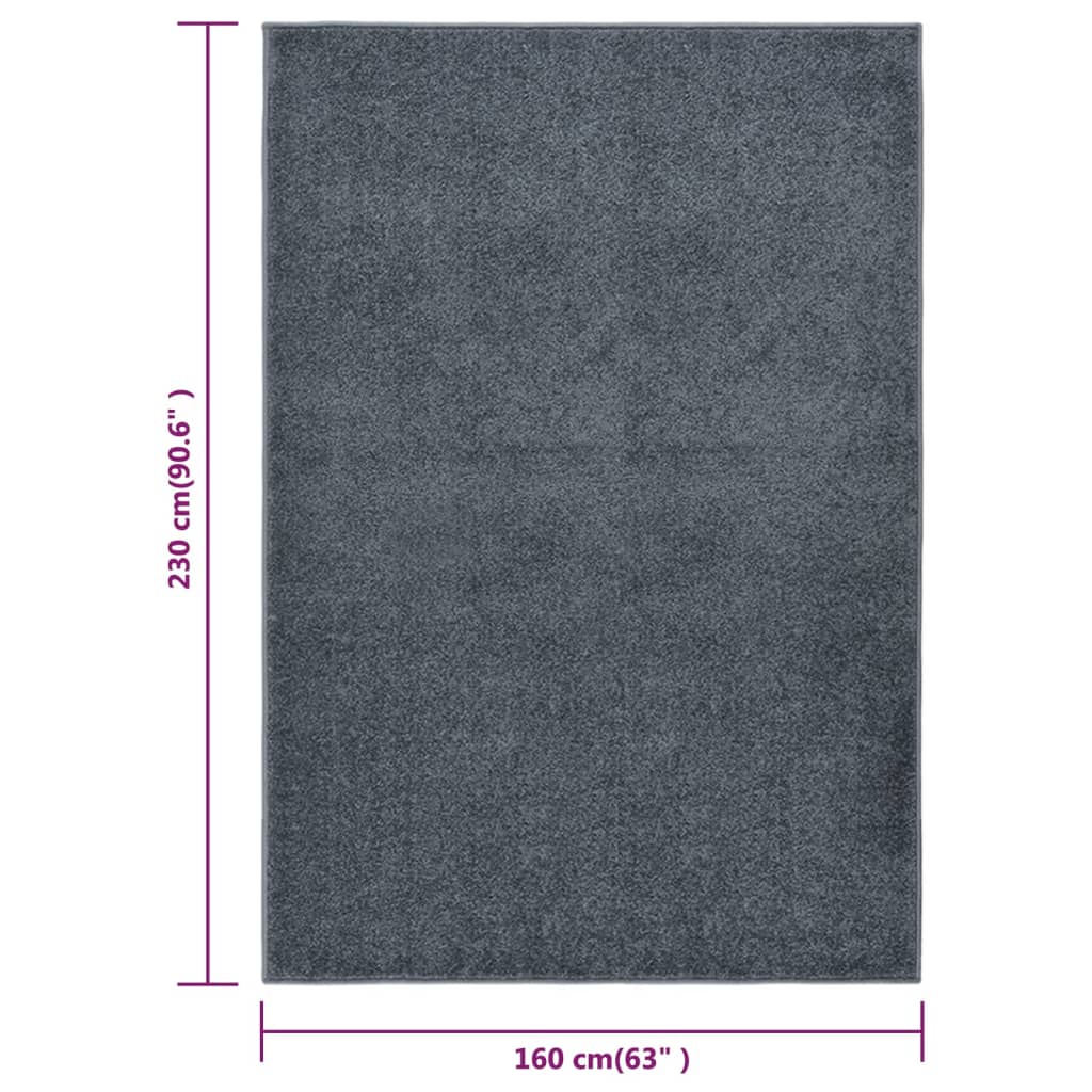 Tepih s kratkim vlaknima 160 x 230 cm antracit