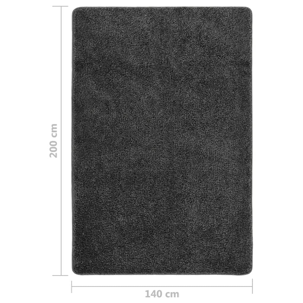 Čupavi tepih tamnosivi 140 x 200 cm protuklizni