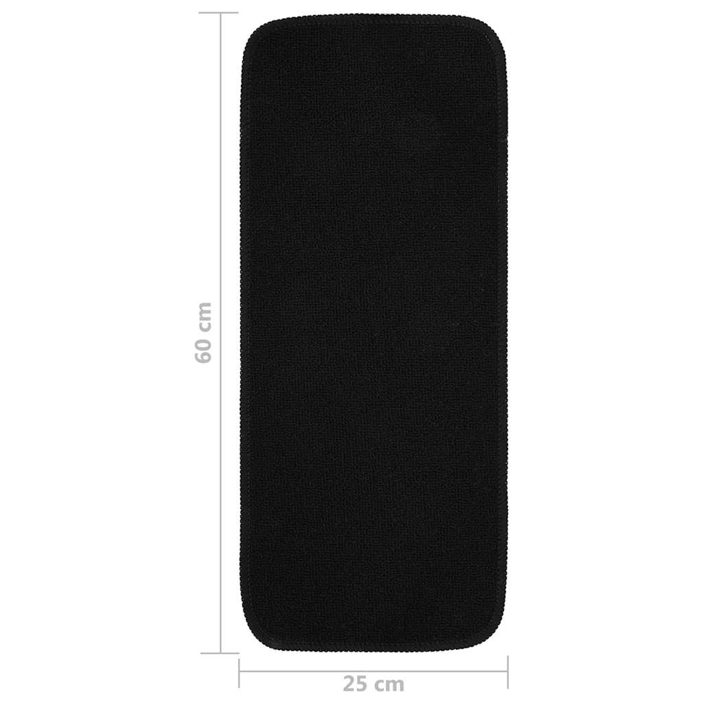 Protuklizni otirači za stepenice 15 kom 60x25cm crni pravokutni