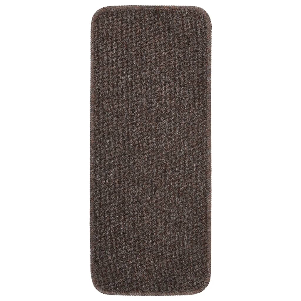 Protuklizni otirači za stepenice 15 kom 60 x 25 cm smeđi