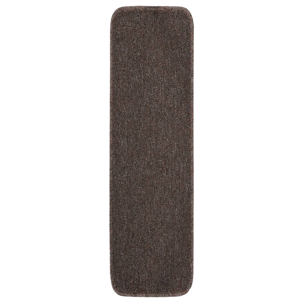 Protuklizni otirači za stepenice 15 kom 75 x 20 cm smeđi