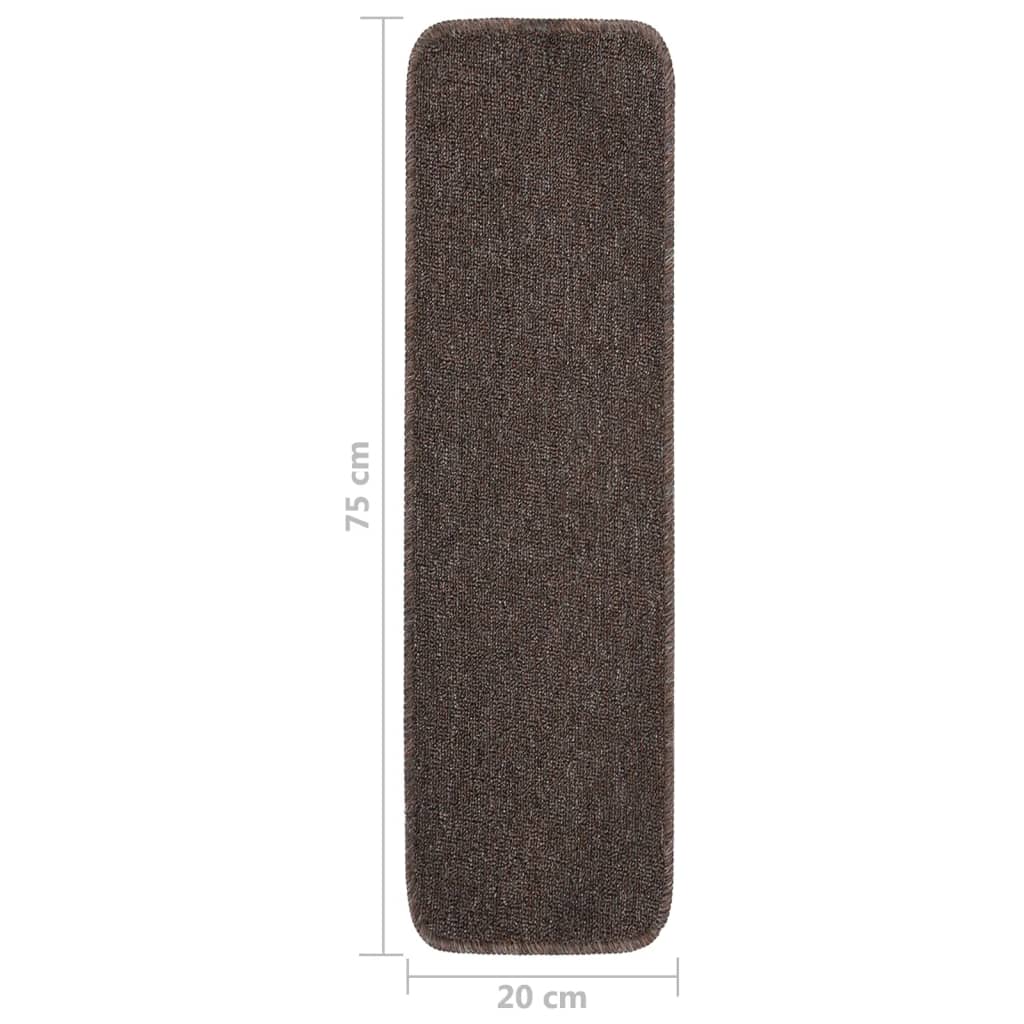 Protuklizni otirači za stepenice 15 kom 75 x 20 cm smeđi