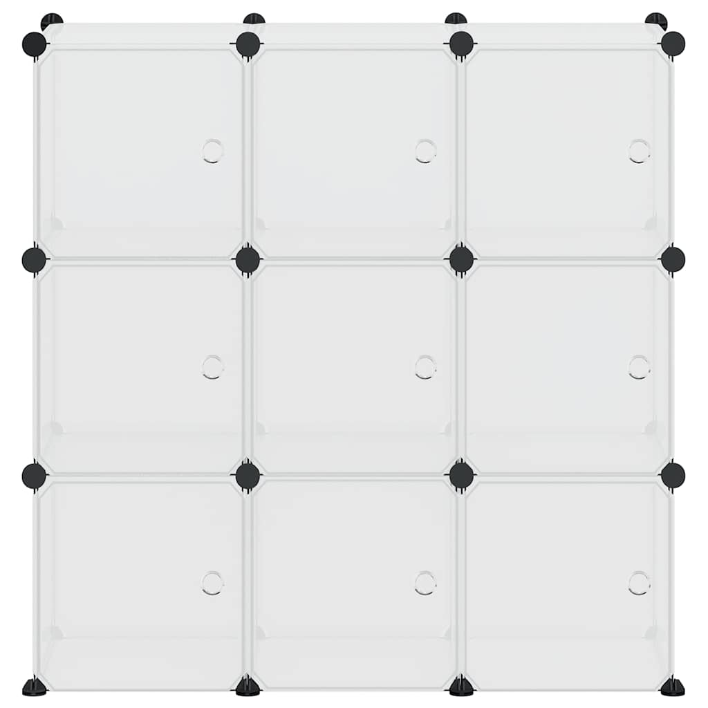Organizator za pohranu u obliku kocke s 9 kocki i vratima, prozirni PP