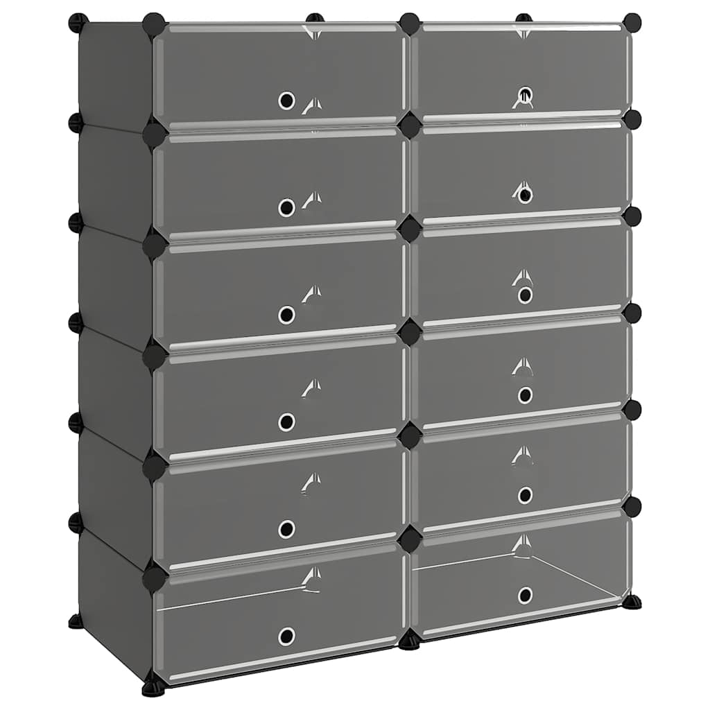 Stalak za cipele crni 94,5 x 36,5 x 106 cm PP