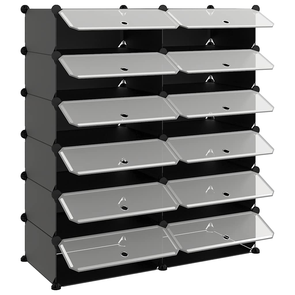 Stalak za cipele crni 94,5 x 36,5 x 106 cm PP