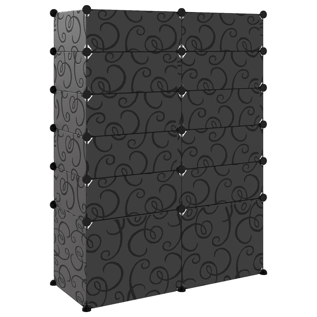 Stalak za cipele crni 94 x 37 x 125 cm PP