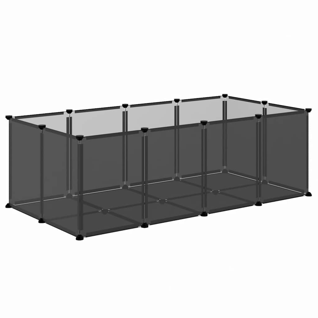 Kavez za male životinje crni 144 x 74 x 46,5 cm PP i čelik