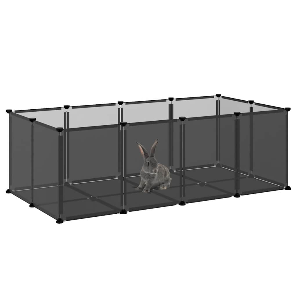 Kavez za male životinje crni 144 x 74 x 46,5 cm PP i čelik