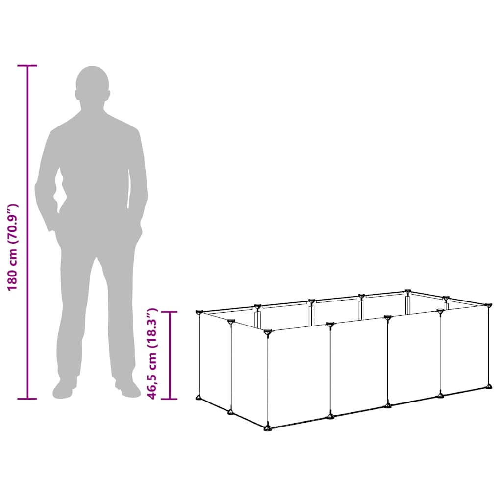 Kavez za male životinje crni 144 x 74 x 46,5 cm PP i čelik