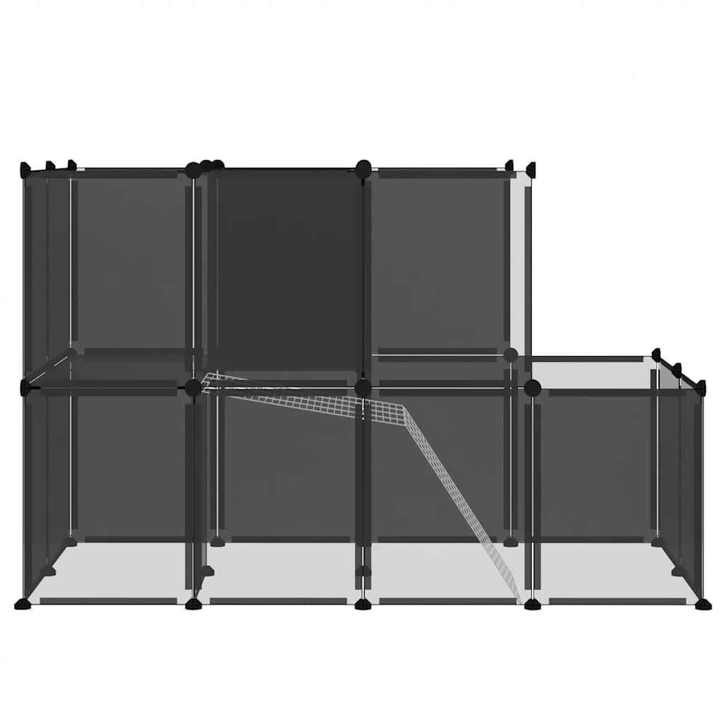 Kavez za male životinje crni 142 x 74 x 93 cm PP i čelik