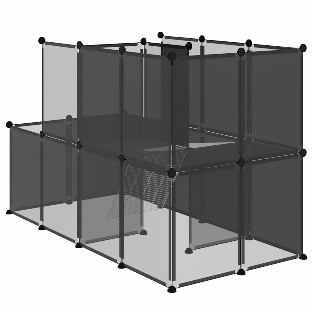 Kavez za male životinje crni 142 x 74 x 93 cm PP i čelik