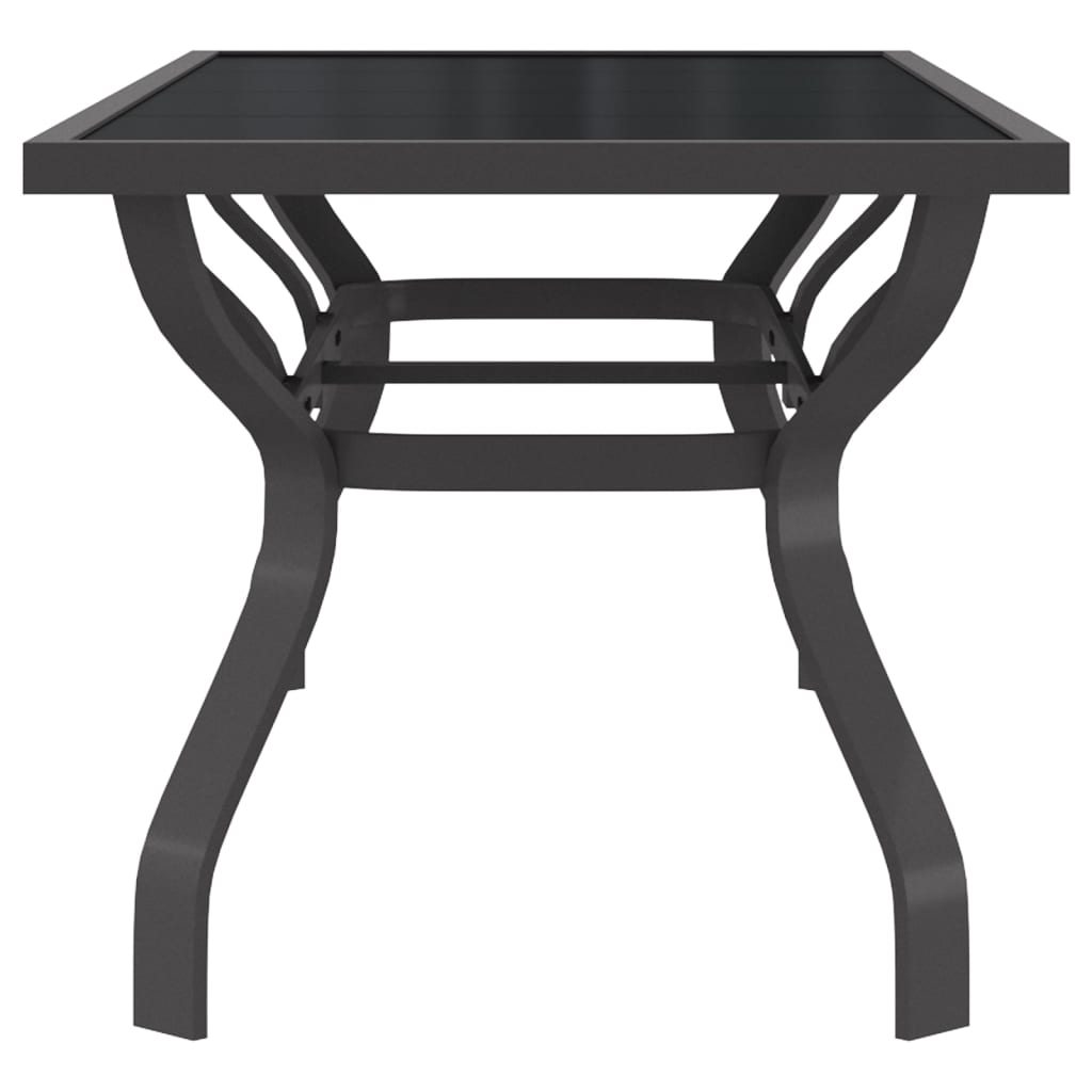 Vrtni stol sivo-crni 180 x 80 x 70 cm od čelika i stakla